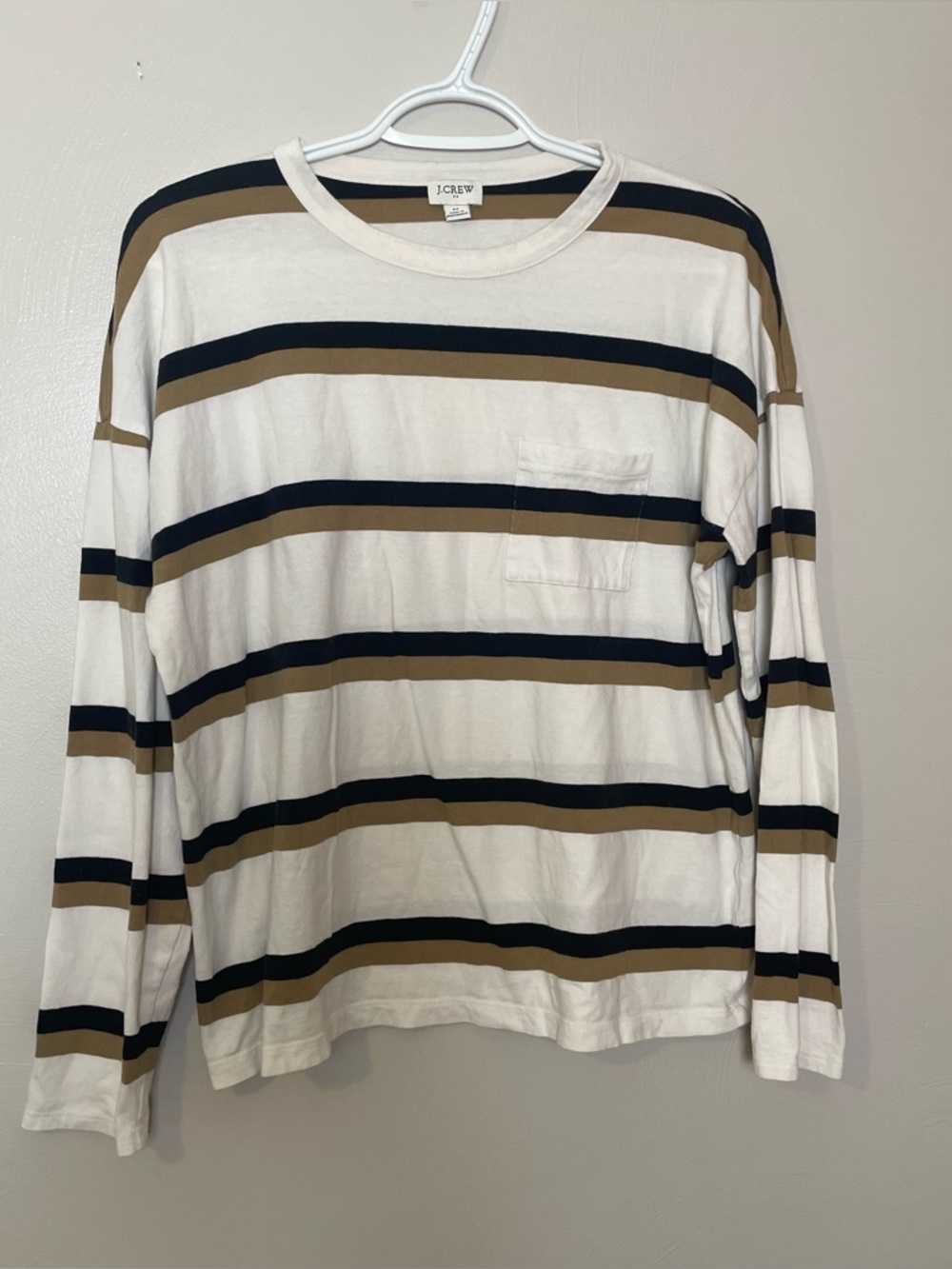 J crew striped long sleeve tee size medium 100% cotton